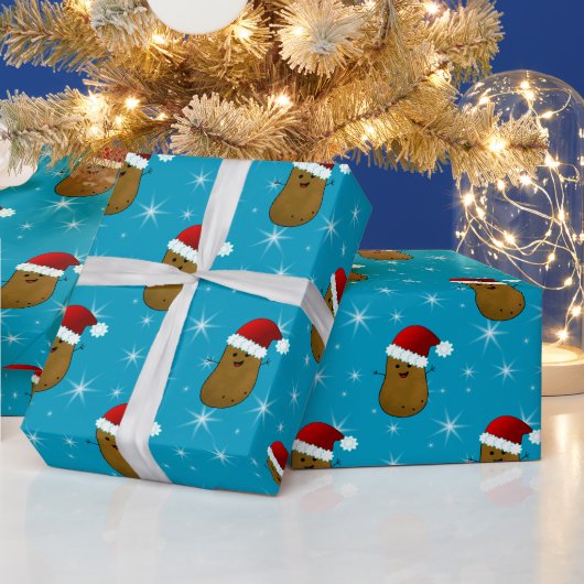 Gelukkig kerstmis aardappel cadeaupapier (Feestdagen)