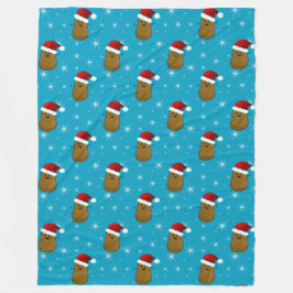 Gelukkig kerstmis aardappel fleece deken