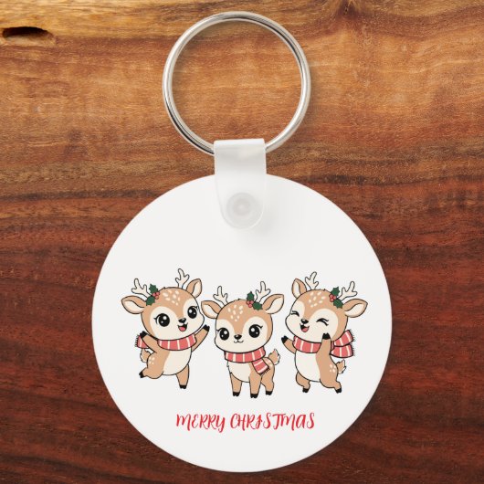 Gelukkig Kerstmis Baby Herten Sleutelhanger (Achterkant)