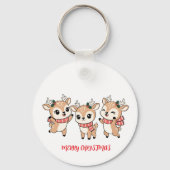Gelukkig Kerstmis Baby Herten Sleutelhanger (Achterkant)