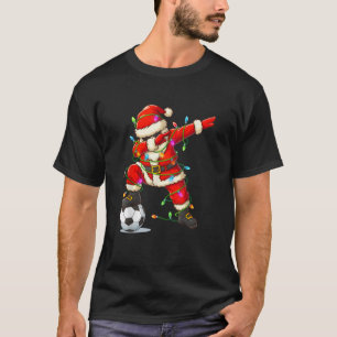 Gelukkig Kerstmis Dabbing Kerstman Voetbal Kerst P T-shirt