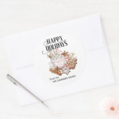 Gelukkig Kerstmis Envelopezegelkoek Heet Chocolade Ronde Sticker (Envelop)