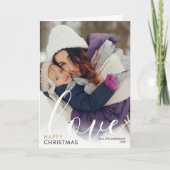 Gelukkig Kerstmis Fotoscript Liefde Chic Modern Feestdagen Kaart (Voorkant)