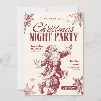 Gelukkig Kerstmis kerstfeest uitnodigingskaart met Kaart