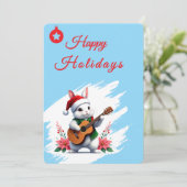 Gelukkig Kerstmis Konijn Plat Kerstkaart (Staand voorkant)