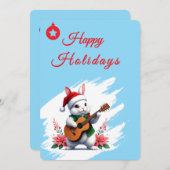 Gelukkig Kerstmis Konijn Plat Kerstkaart (Voorkant / Achterkant)