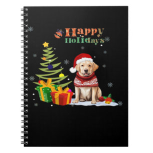 Gelukkig Kerstmis Labrador Retriever Hond Kerstboo Notitieboek