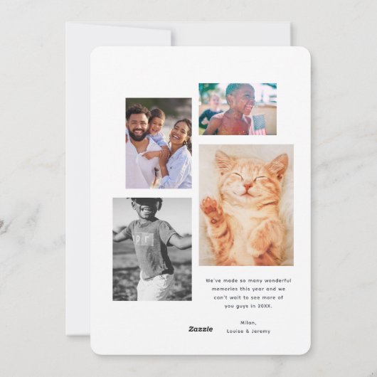 Gelukkig Kerstmis Minimalistisch Goud Foto Collage Feestdagenkaart (Achterkant)