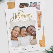 Gelukkig Kerstmis Minimalistische Gouden Fotocolla