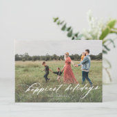 Gelukkig Kerstmis Moderne Fotokaart Feestdagenkaart (Staand voorkant)