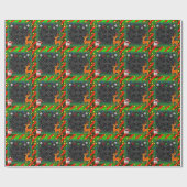 Gelukkig Kerstmis & Nieuwjaar inpakpapier (Vlak)