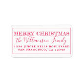 Gelukkig Kerstmis Rode Terugkeer Adres Etiket (Voorkant)