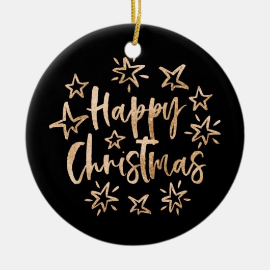 Gelukkig kerstornament met gepersonaliseerde foto keramisch ornament (Voorkant)