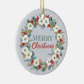 Gelukkig kerstornament met gepersonaliseerde foto keramisch ornament (Rechts)