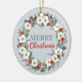 Gelukkig kerstornament met gepersonaliseerde foto keramisch ornament (Links)