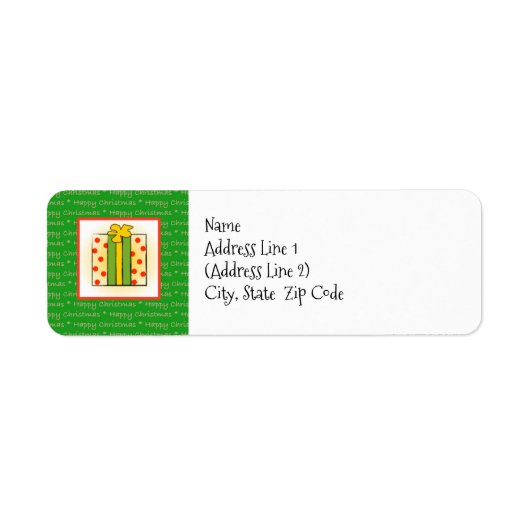 Gelukkig kerstpakket retour adres label (Voorkant)
