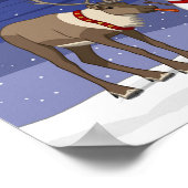Gelukkig kerstsnowman en Poster voor rendieren (Hoek)