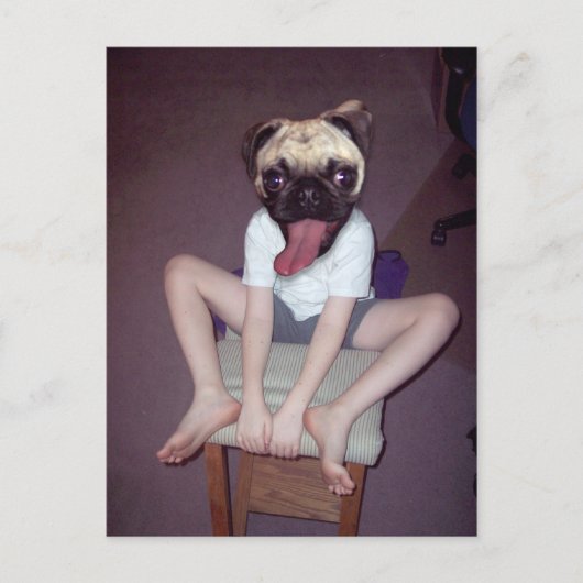 Gelukkig kind met kop. briefkaart (Voorkant)