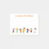 Gelukkig Kinderen Bericht Van Leraar Naam Geperson Post-it® Notes (Voorkant)