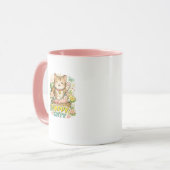 Gelukkig Kitty Cute Bloem Coffee Mug Mok (Voorkant links)