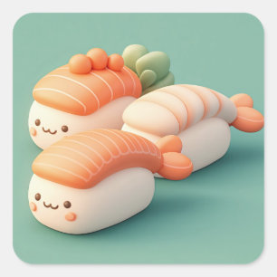 Gelukkig Klei Sushi Trio Sticker