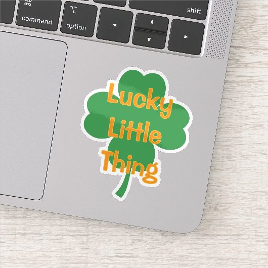 Gelukkig Klein Ding 4-Bladige Klaver St. Patrick's Sticker (Detail)