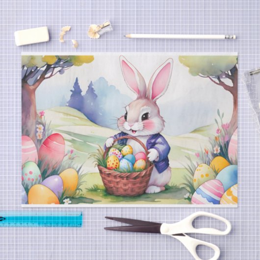 Gelukkig klein konijn 1, Pasen Tissuepapier (Craft)
