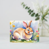 Gelukkig klein konijn 2, Pasen Briefkaart (Staand voorkant)