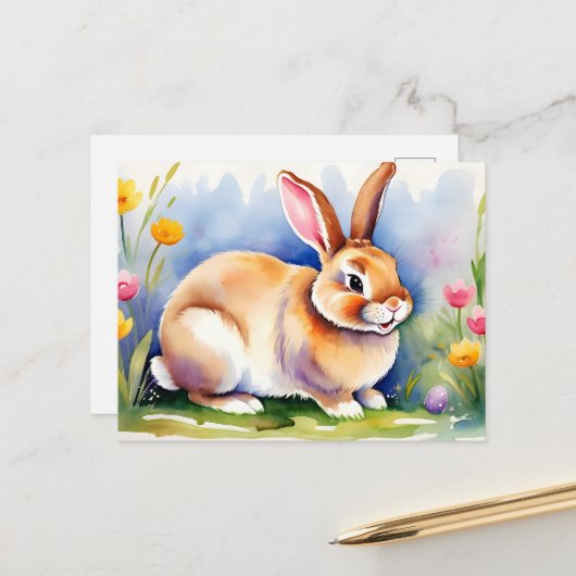 Gelukkig klein konijn 2, Pasen Briefkaart (Voorkant / Achterkant in situ)
