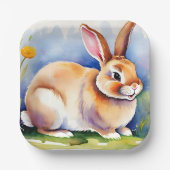 Gelukkig klein konijn 2, Pasen Papieren Bordje (Voorkant)