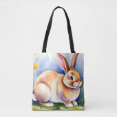 Gelukkig klein konijn 2, Pasen Tote Bag (Voorkant)