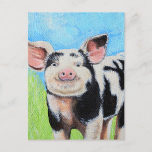 Gelukkig Klein Varken Schilderij Briefkaart