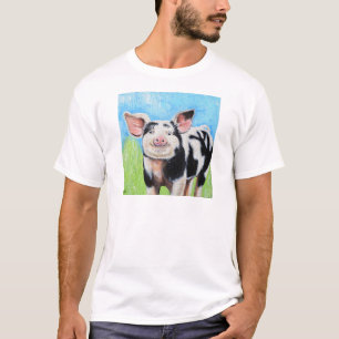 Gelukkig Klein Varken Schilderij T-shirt