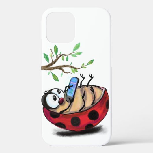 Gelukkig Kleine Ladybug met Telefoon - Cartoon Tek Case-Mate iPhone Case (Achterkant)