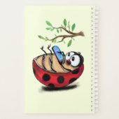 Gelukkig Kleine Ladybug met Telefoon - Cartoon Tek Planner (Achterkant)