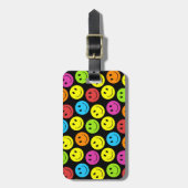Gelukkig kleurrijk gezichtspatroon bagagelabel (Voorkant verticaal)