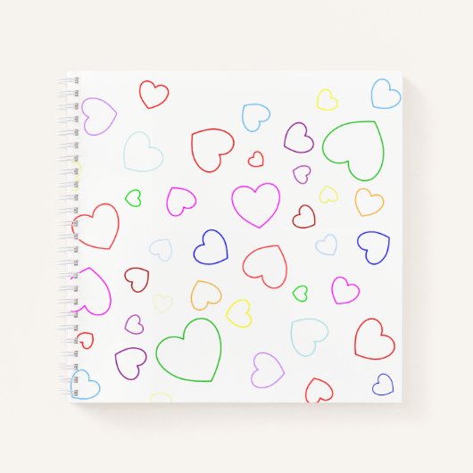 Gelukkig kleurrijk hart notitieboek (Voorkant)