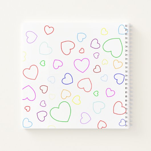 Gelukkig kleurrijk hart notitieboek (Achterkant)