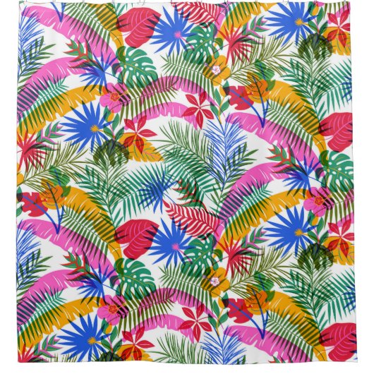 Gelukkig kleurrijk oerwoud douchegordijn (Voorkant)