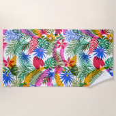 Gelukkig kleurrijk oerwoud strandlaken (Voorkant)