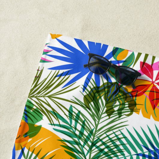 Gelukkig kleurrijk oerwoud strandlaken (In situ)