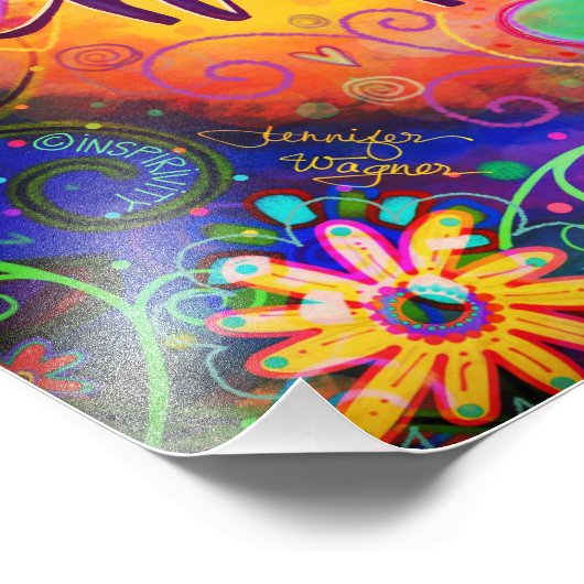 Gelukkig. Kleurrijke Vrolijke Inspirativiteit Foto Foto Afdruk (Hoek)