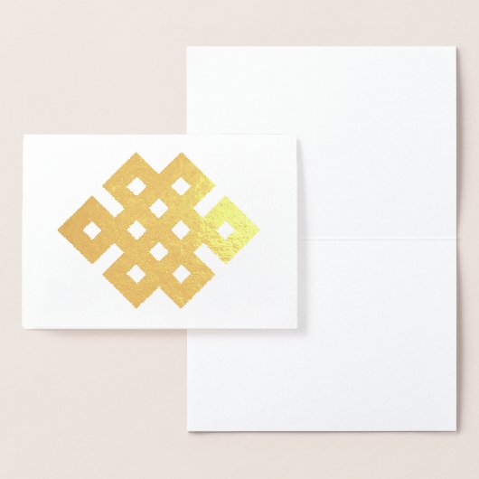 Gelukkig Knoop Eindeloze Knoop Boeddhistisch Symbo Folie Kaarten (Display)