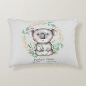 Gelukkig Koala Beer Blad Krans Accent Kussen (Voorkant)