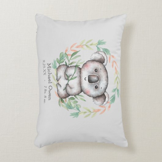 Gelukkig Koala Beer Blad Krans Accent Kussen (Voorkant(Verticaal))