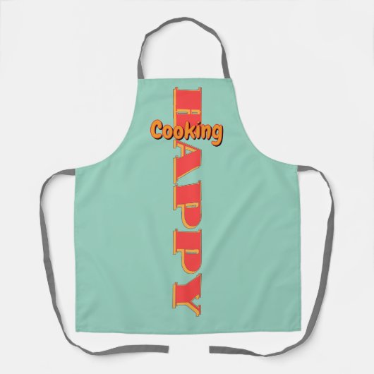 Gelukkig Koken Aqua Schort (Voorkant)
