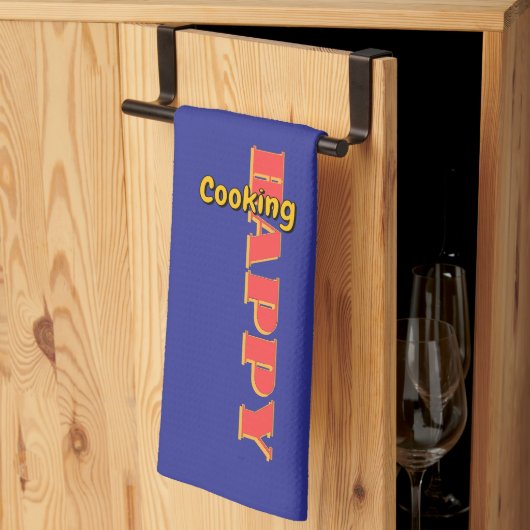 Gelukkig Koken Blauw Theedoek (Derde Gevouwen)