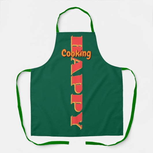 Gelukkig Koken Groen Schort (Voorkant)