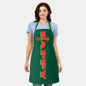 Gelukkig Koken Groen Schort (Gedragen)