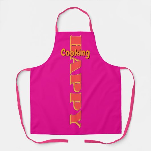 Gelukkig Koken Helder Roze Schort (Voorkant)